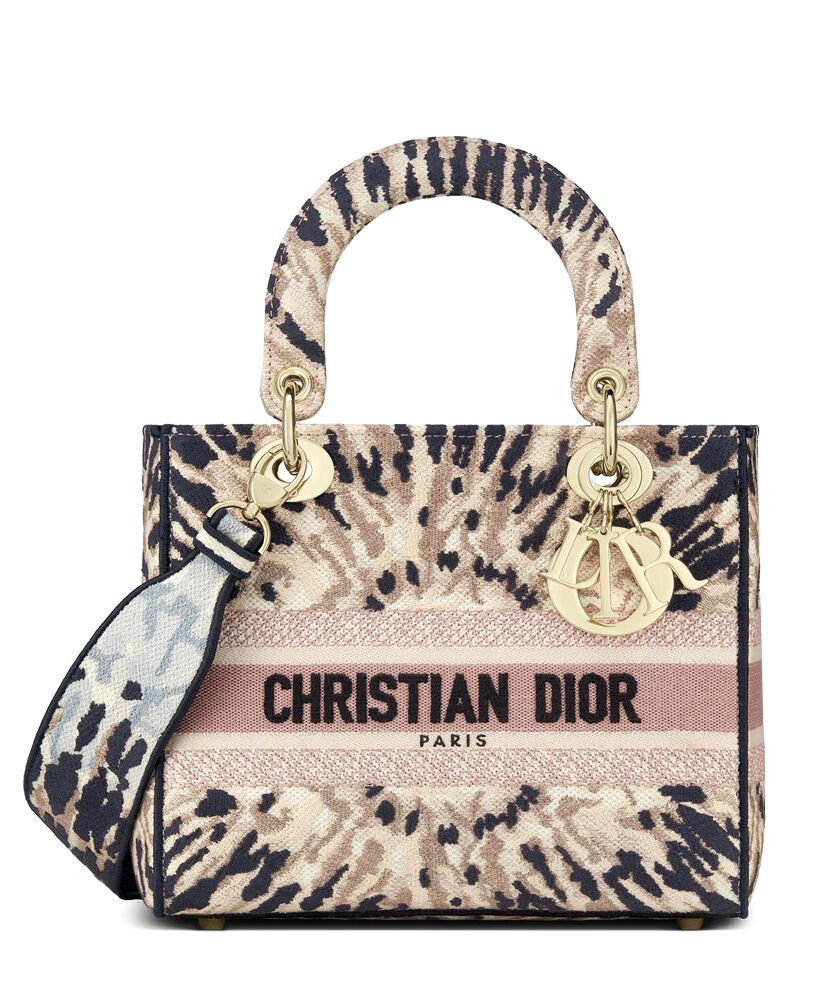 Christian Dior Medium Lady D lite Bag Canva Apricot